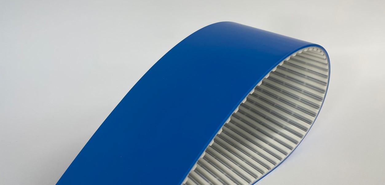 Timing belt with Brex-blue coating